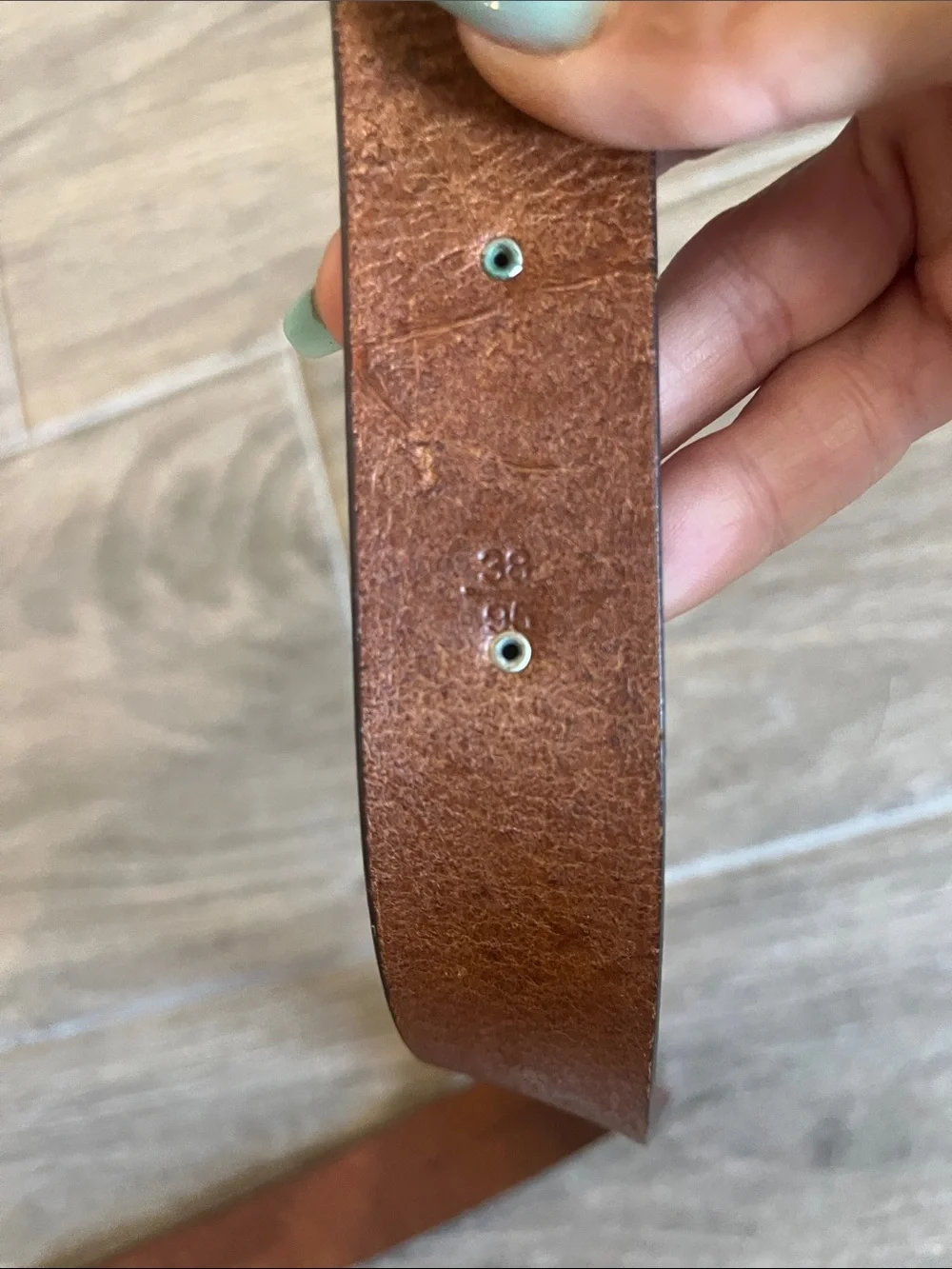 Polo by Ralph Lauren Chestnut Brown Leather Belt with Silver Buckle